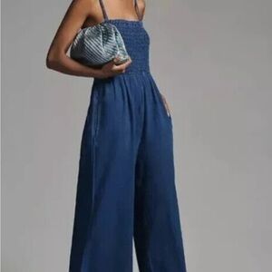 Pilcro Smocked Denim Jumpsuit, size XS